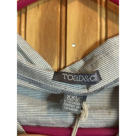 Toad & Co Mens Shirt XXL Trace Long Sleeve Button Up Organic Cotton NWOT Blue - Picture 4 of 9